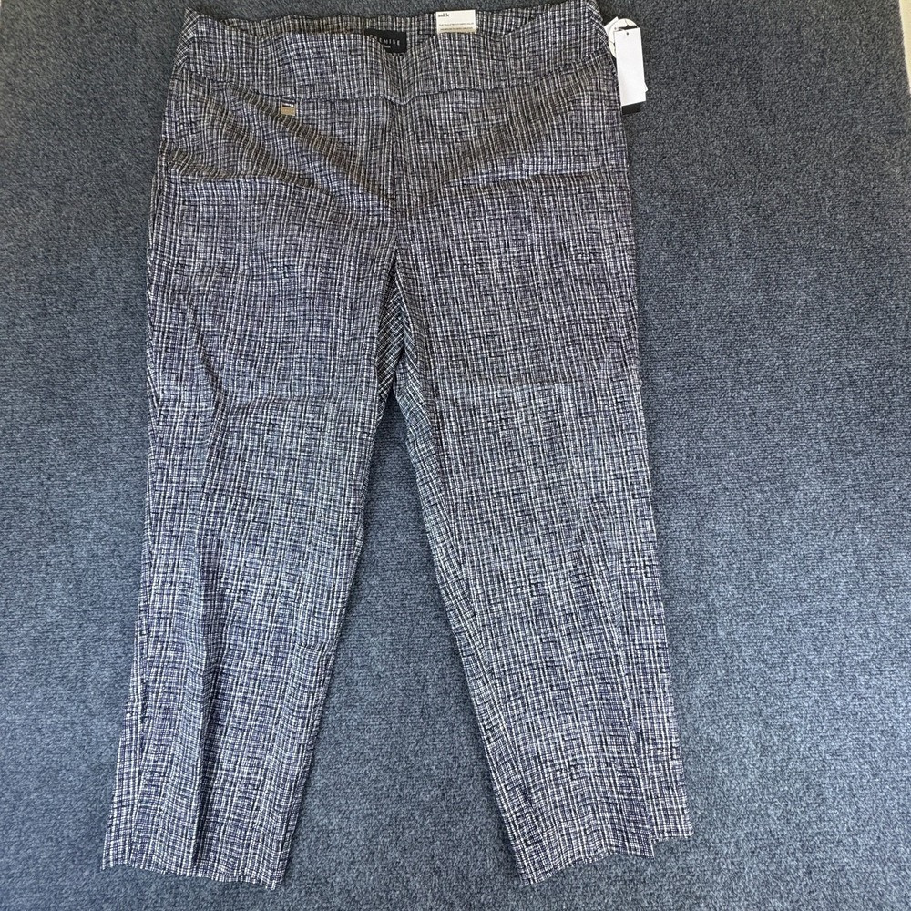 Premise Ankle Pants Womens 40x26.5‎ White Black Tonal Rayon True Stretch Pockets